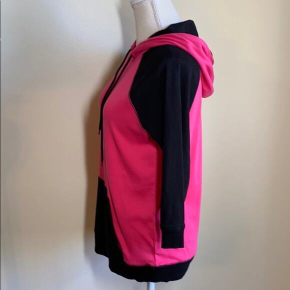 Jones New York Sport Pink & Black Hooded Sweatshirt Medium - Picture 2 of 6